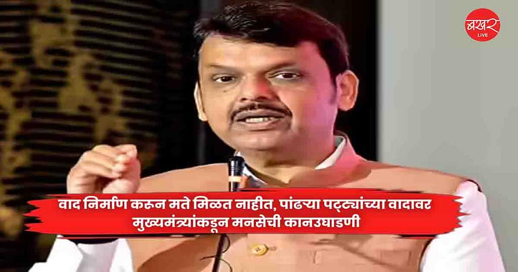 CM Devendra Fadnavis : वाद निर्माण करून मते मिळत नाहीत, पांढऱ्या पट्ट्यांच्या वादावर मुख्यमंत्र्यांकडून मनसेची कानउघाडणी